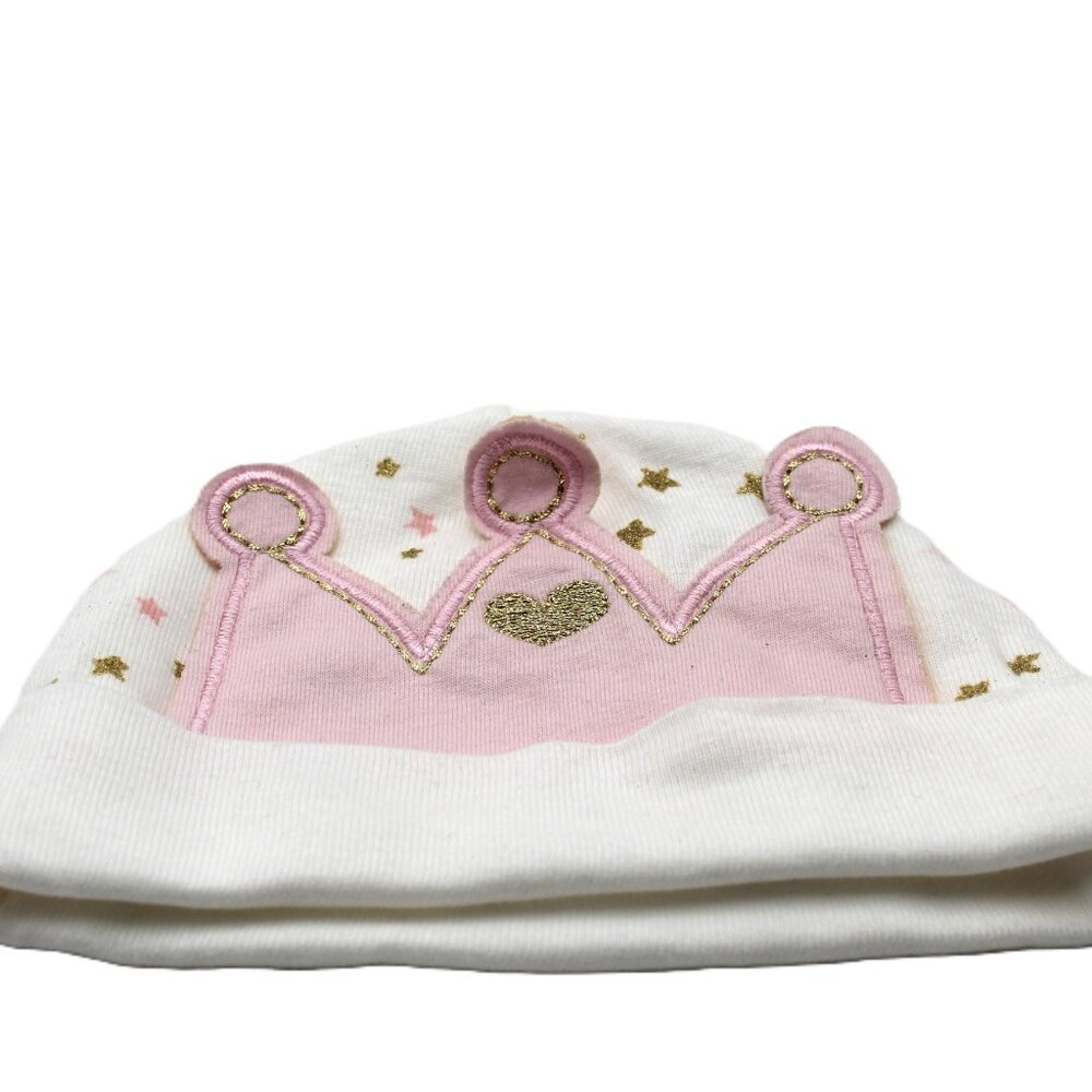 Gerber Baby Girl Hats Cap Beanie Newborn Pink Princess Queen Crown 0-3 Months